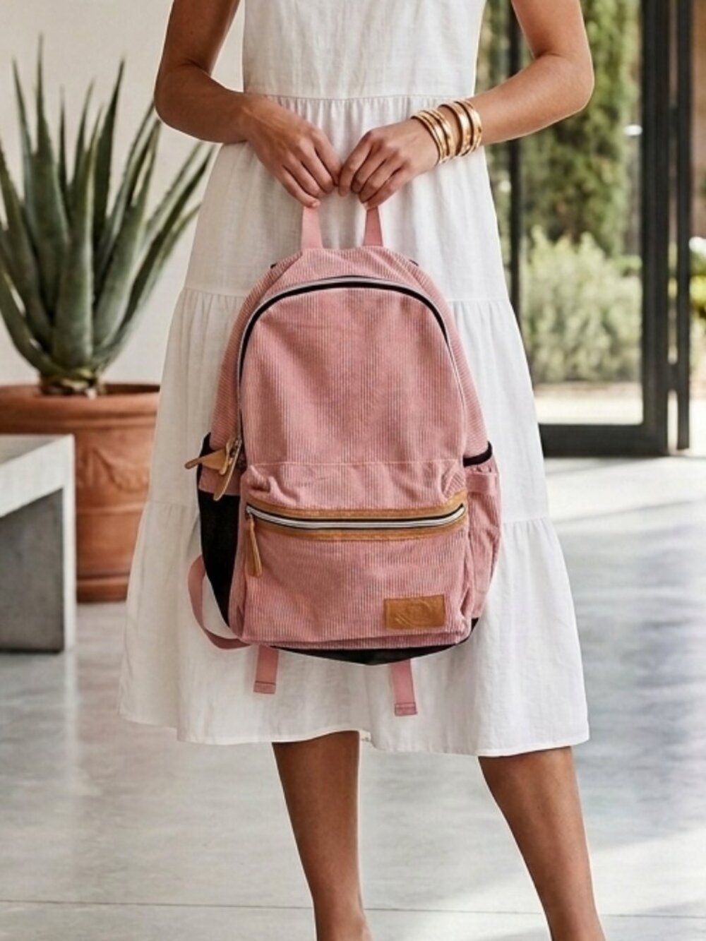 Limited Too Corduroy Backpack NWT Mauve Blush Pink School Travel Bookbag Y2K 90s